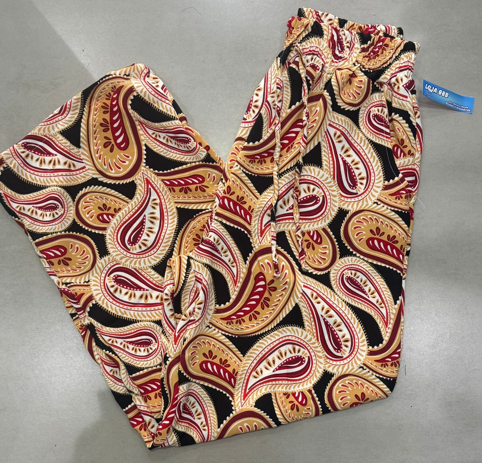 Calça Pantalona Estampa Grécia