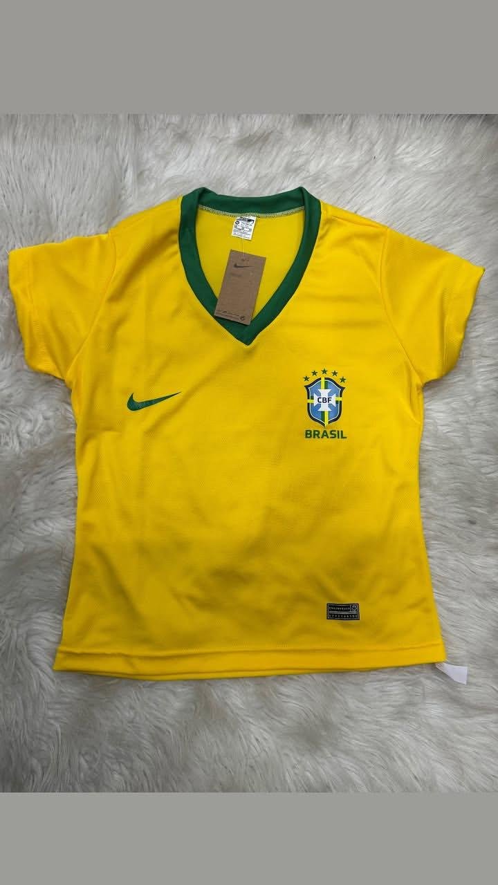 Camisa Feminina Seleção Brasileira Modelo Torcedor - Bordada