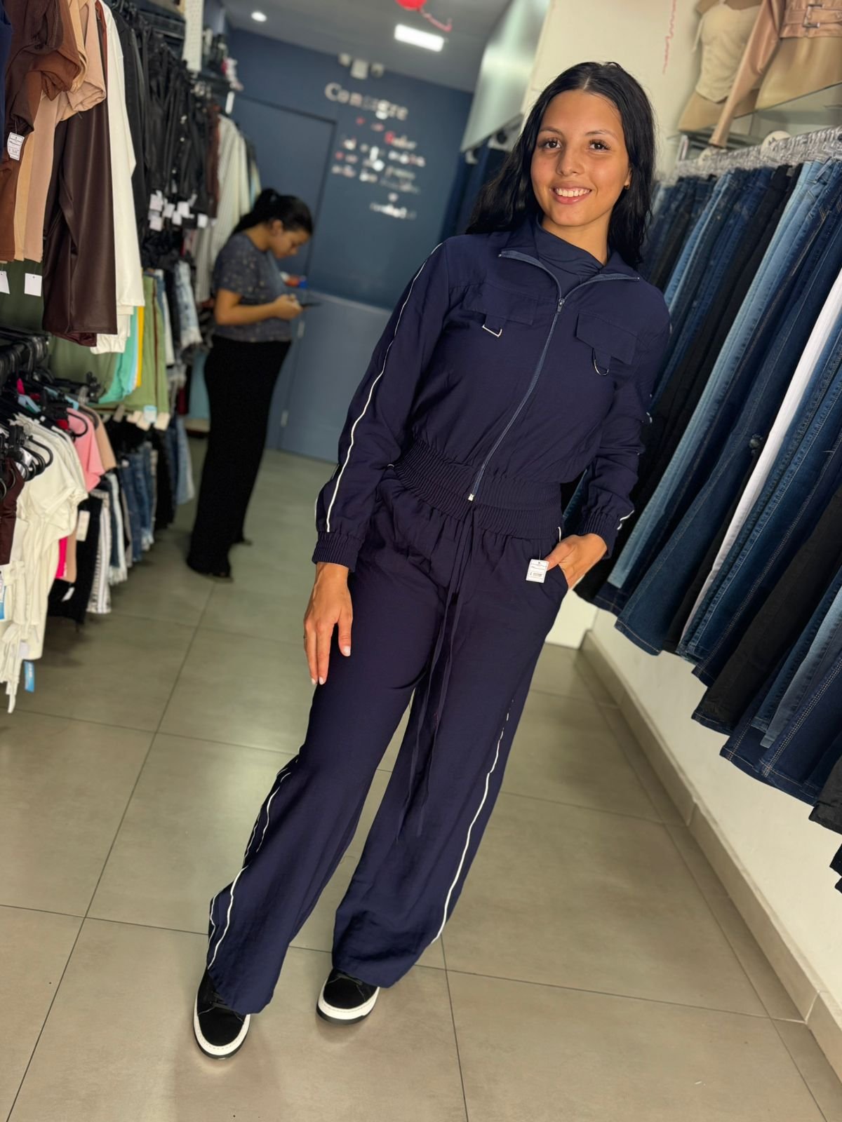 Conjunto Linho Premium Wide Leg + Bomber Cropped Forrado